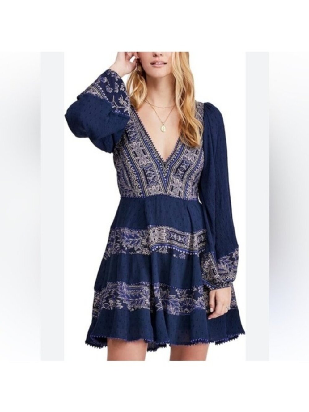 Free people My Love Navy Blue Mini dress Small